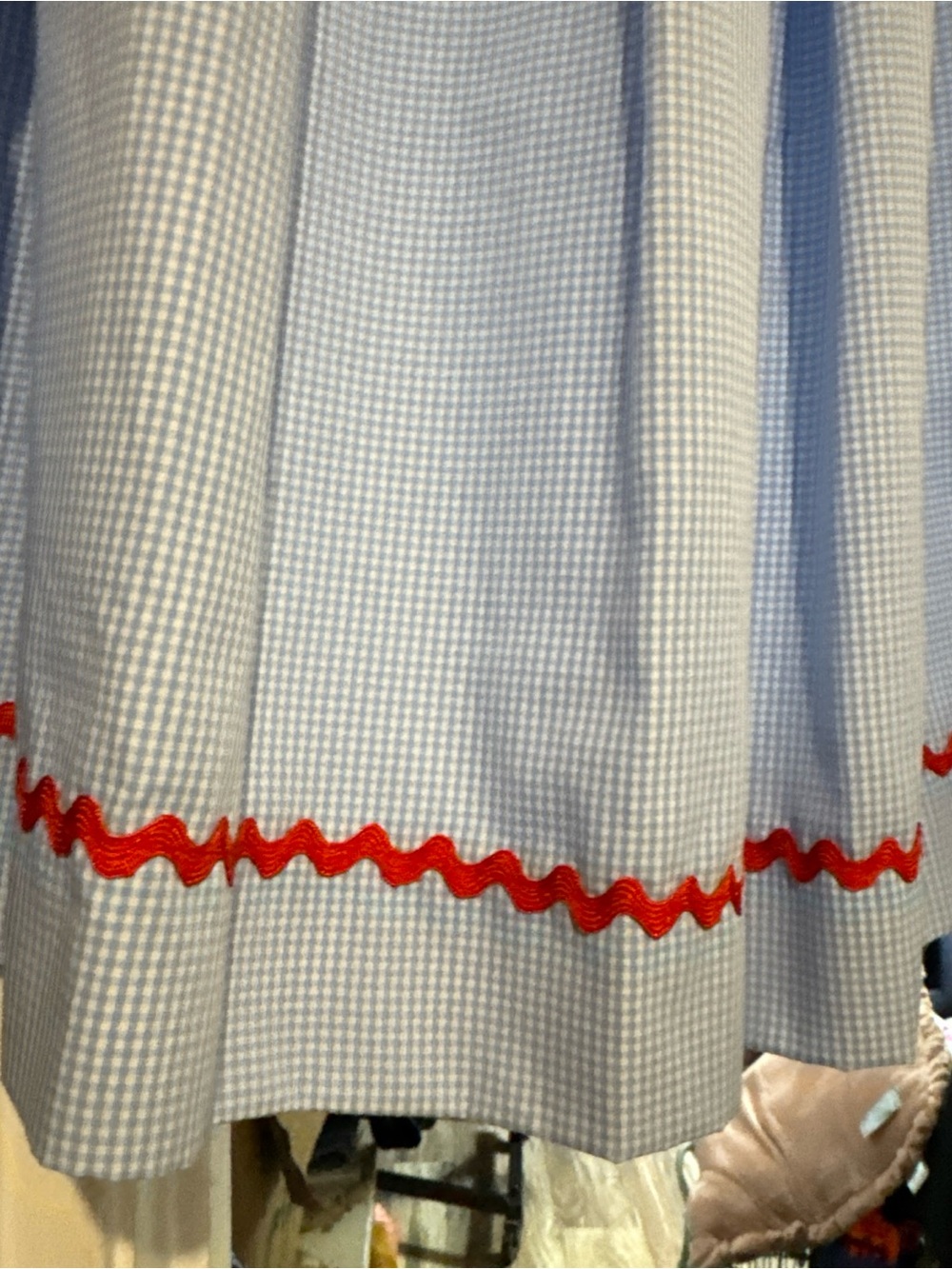 Stitchy Fish Girls' Blue Gingham Dress with Flag Smocking - Picture 5 of 7